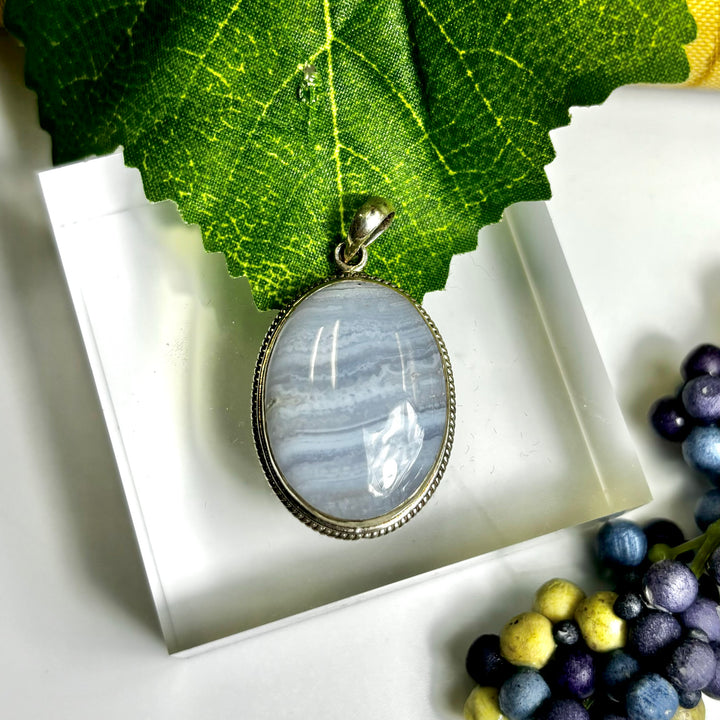 Agate Blue Lace Pendant SS-JDS478