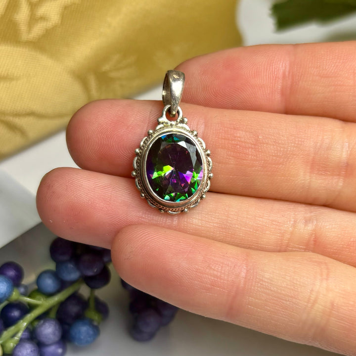 Mystic Topaz SS Pendant  -JDS1499