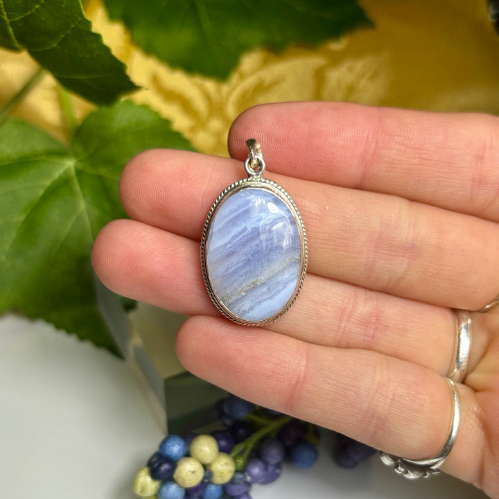 Agate Blue Lace Pendant SS-JDS475