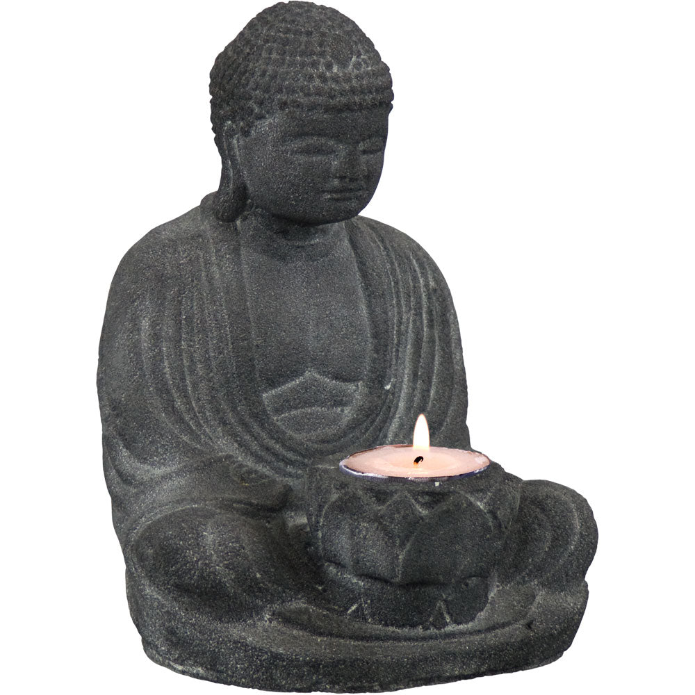 Buddha Volcanic Stone Tea Light Holder