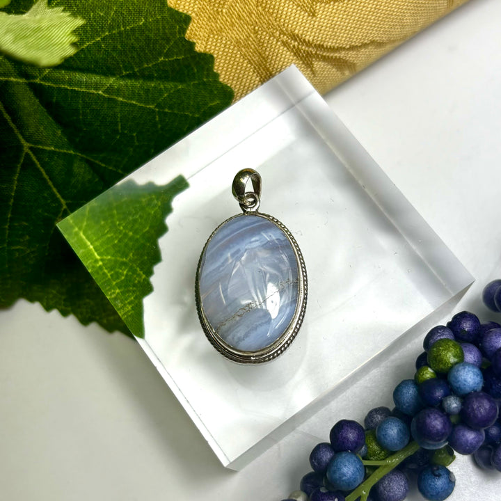 Agate Blue Lace Pendant SS-JDS475