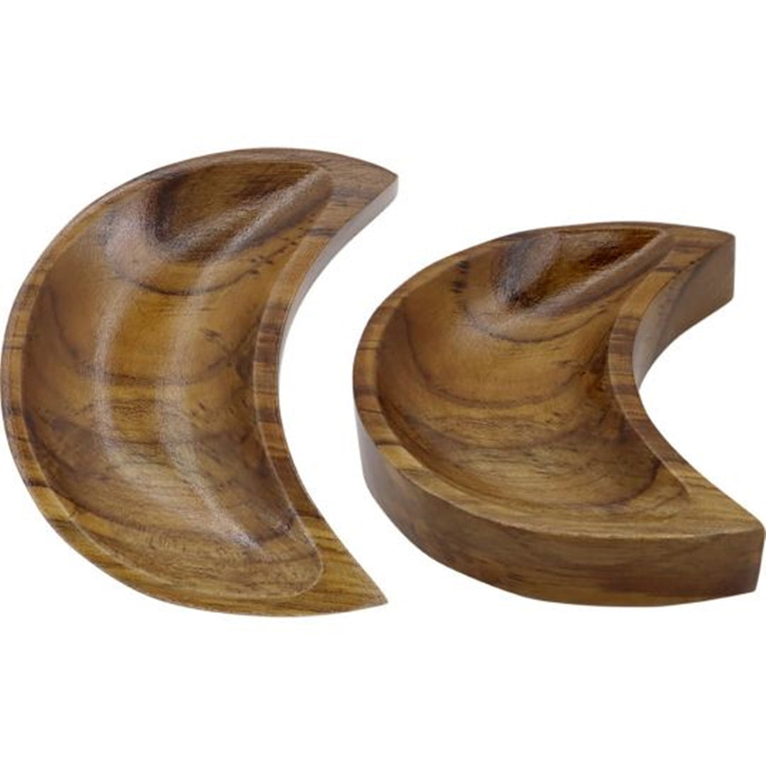 Teak Wood Bowl Crescent Moon
