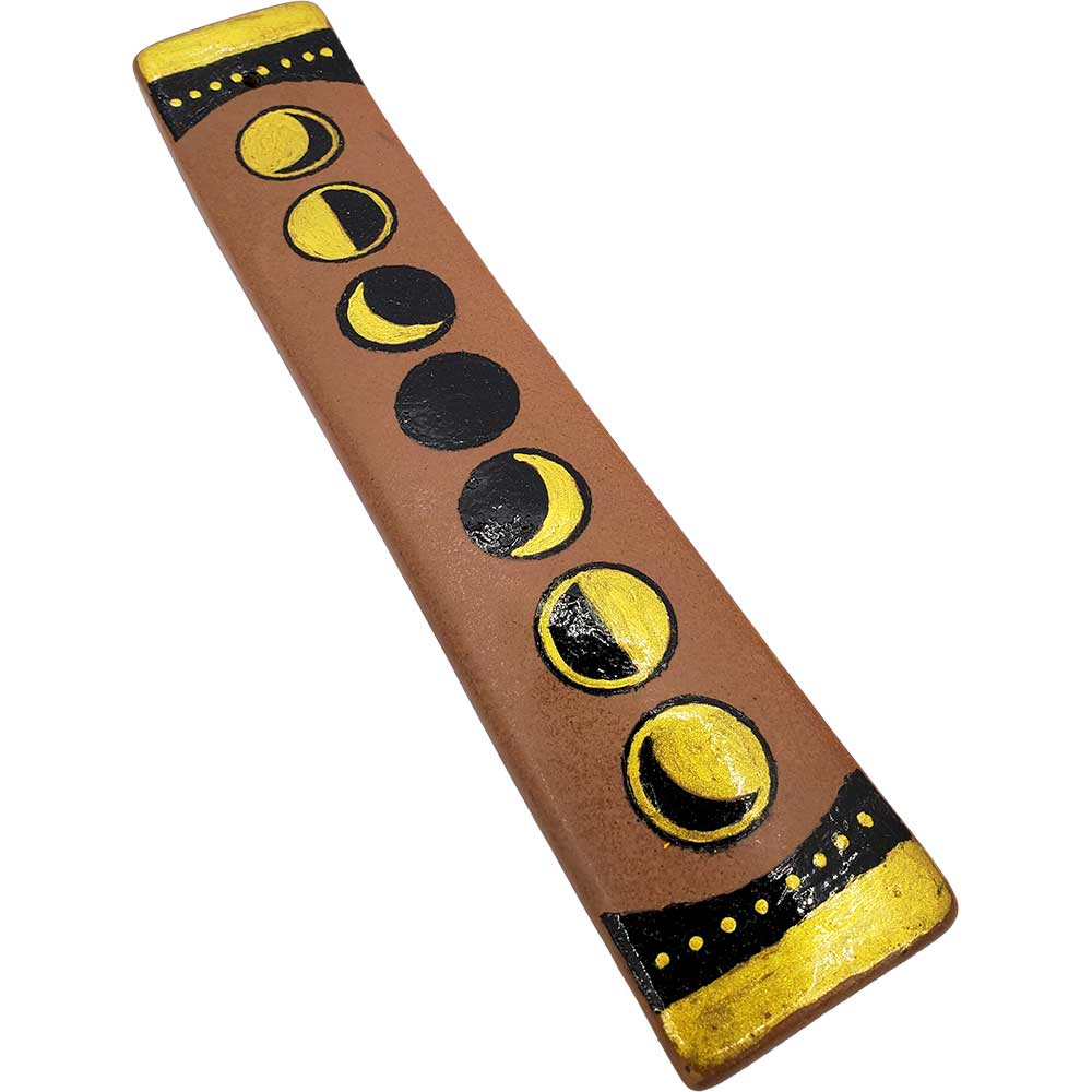 Terra Cotta Moon Phases Incense Burner