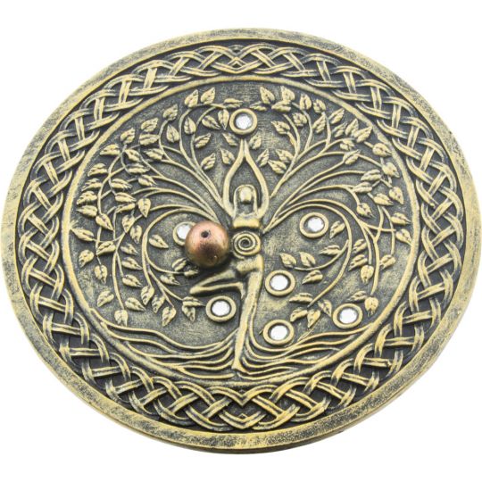 Polyresin Incense Holder - Yoga Goddess - Gold