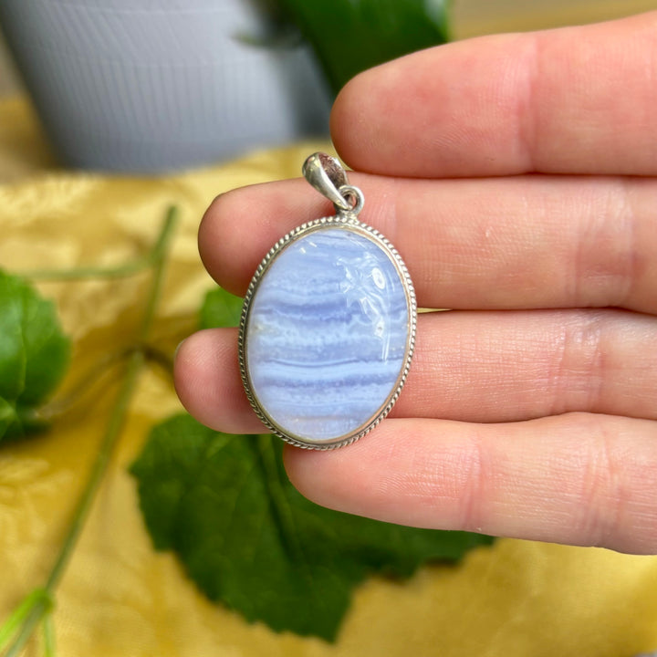 Agate Blue Lace Pendant SS-JDS478
