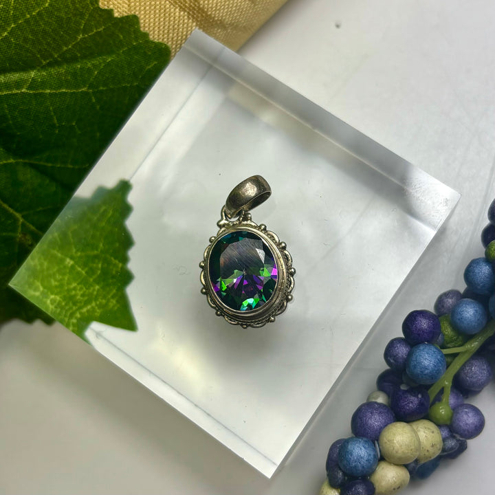 Mystic Topaz SS Pendant  -JDS1499