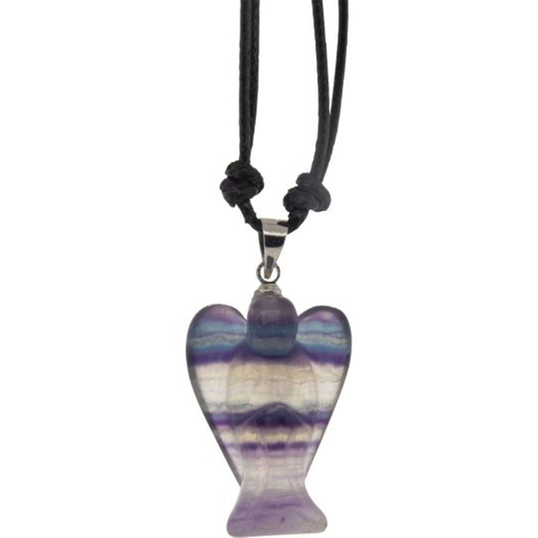 Rainbow Fluorite Angel Necklace