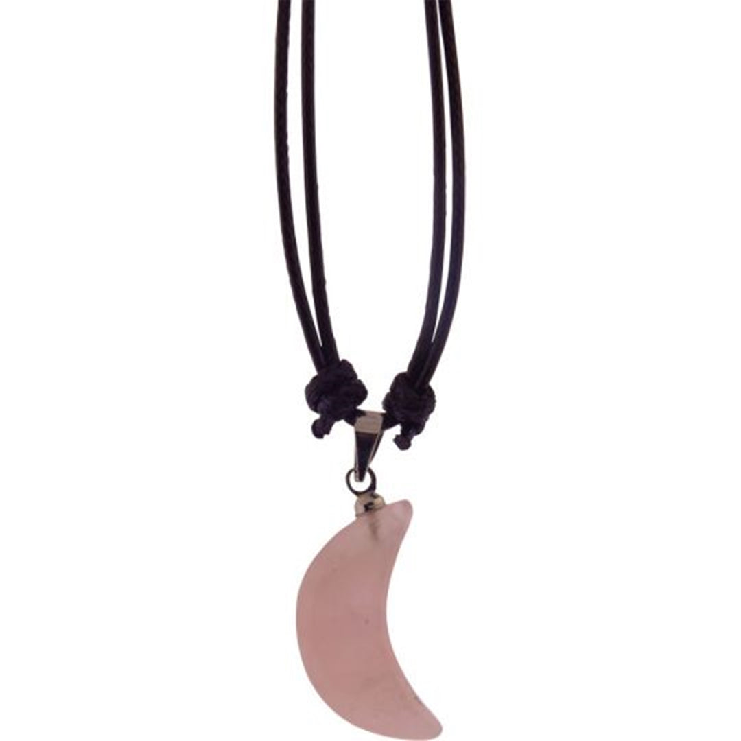 Moon Necklace - Rose Quartz