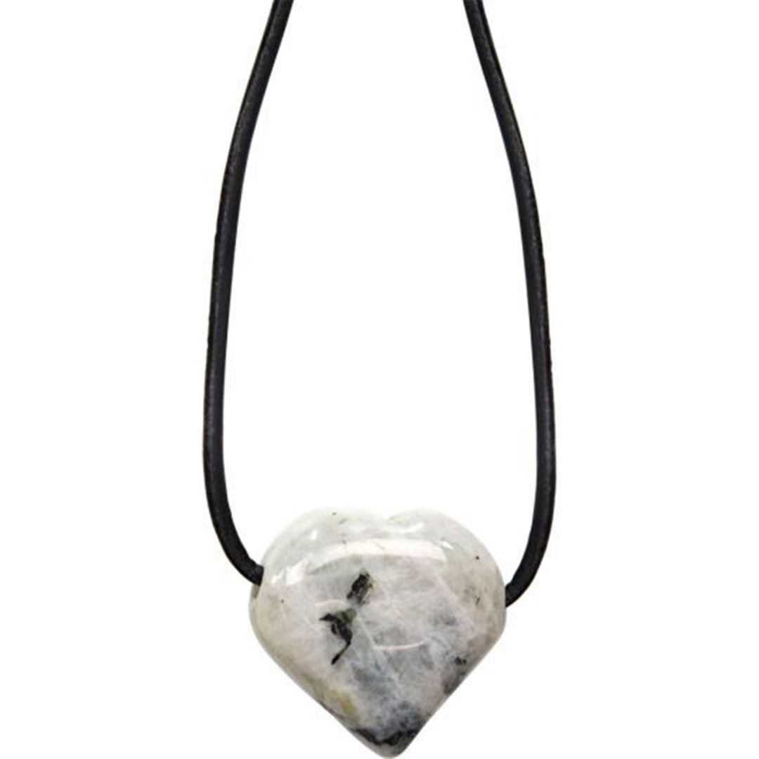 Rainbow Moonstone Heart Necklace