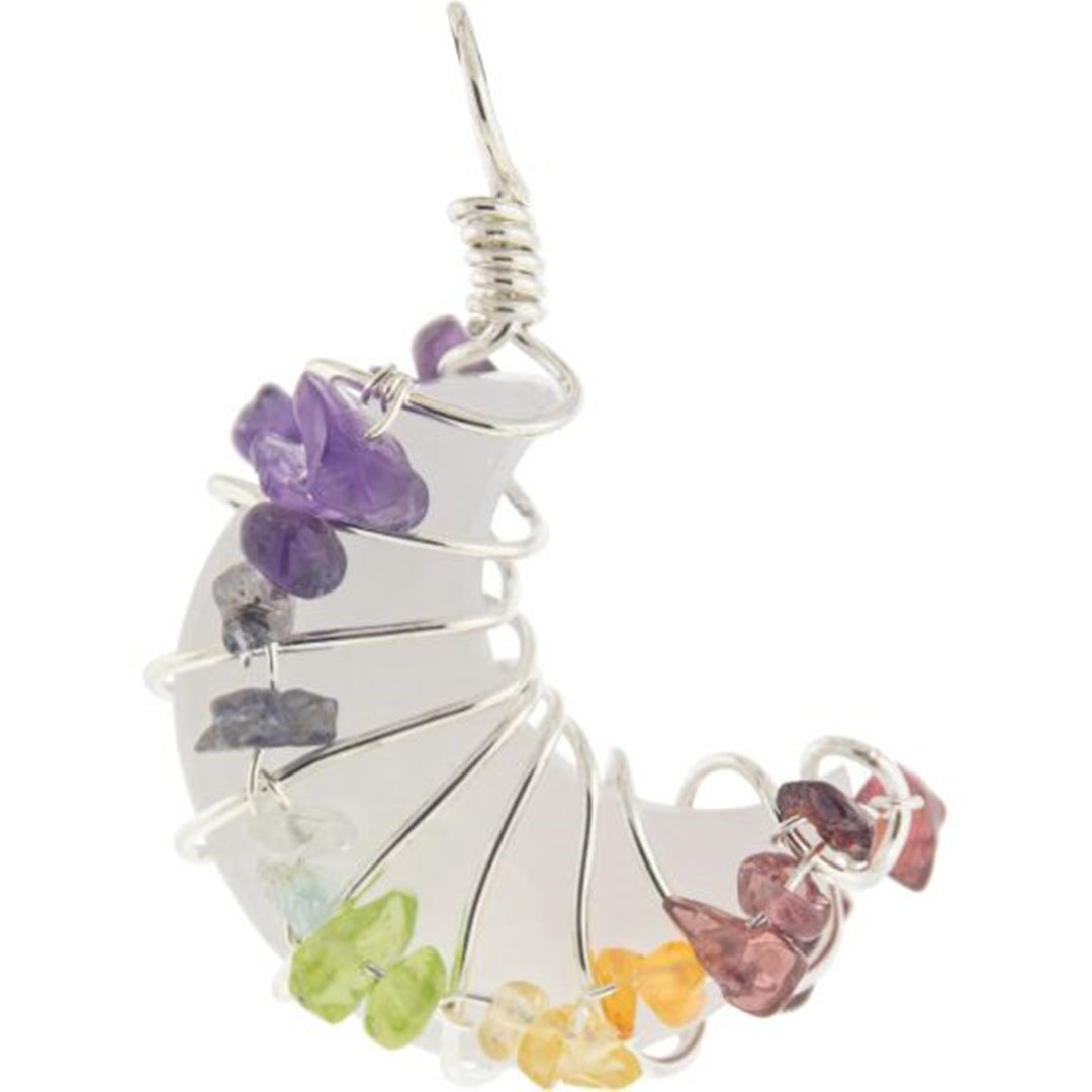 Crescent Moon Chakra Pendant-White