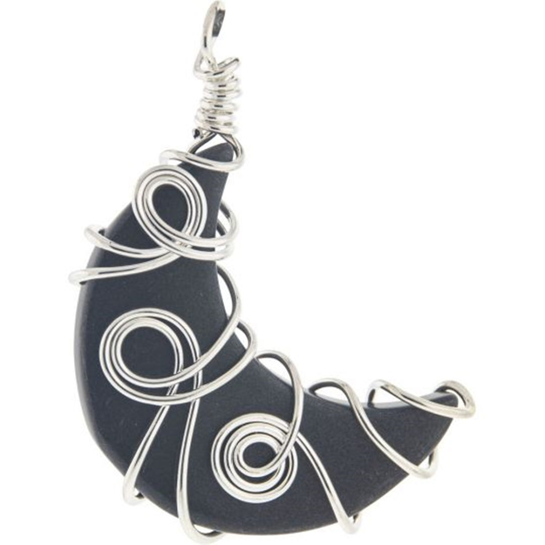 Crescent Moon Pendant-Blk