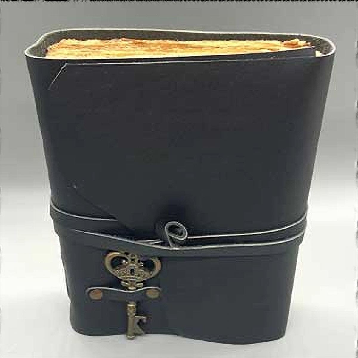 Key Black Leather Journal with Cord