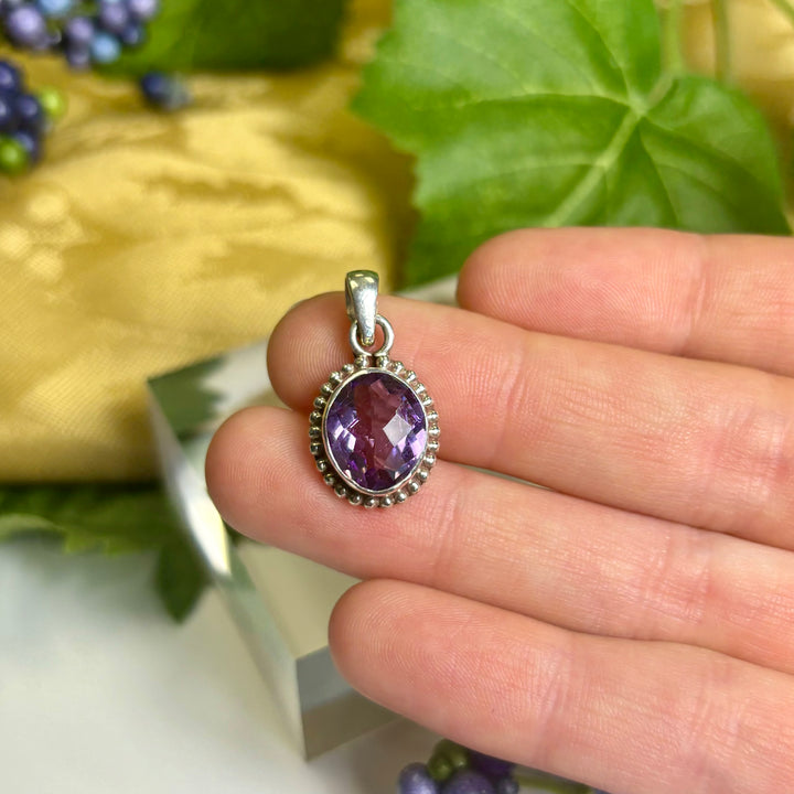 Amethyst Pendant SS  -JDS2426
