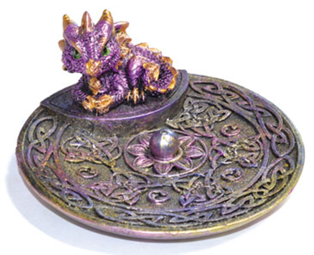 Purple Dragon Incense Burner 4 1/2 "