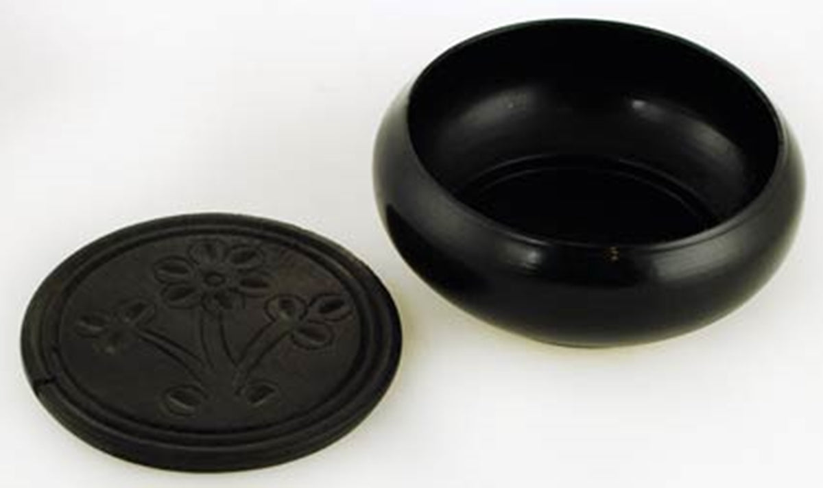 3" Black Smudge Pot w/ Coaster