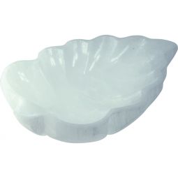Selenite Offering Bowl - Leaf