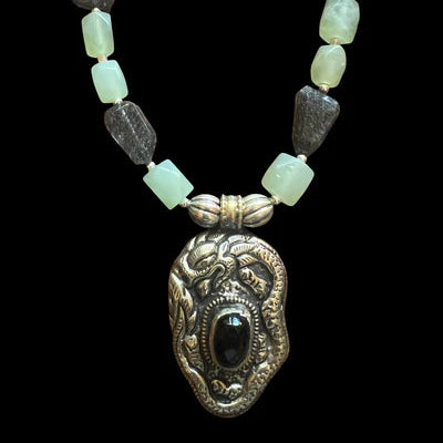Old Tibetan Dragon w/Onyx and Jade TS81