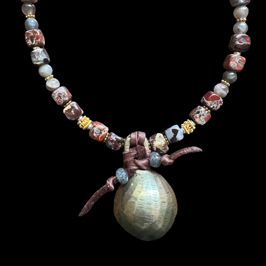 Vintage African Bell w/Brecciated Jasper TS84