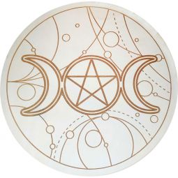Wood Crystal Grid-Triple Moon
