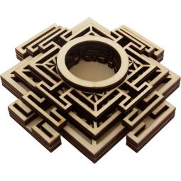LED Wood Sphere Stand-Sri Yantra