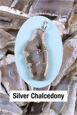 Silver Chalcedony Wrapped Pendant