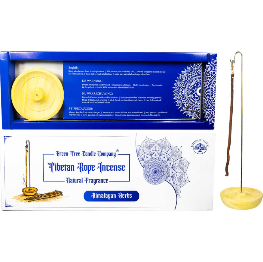 Green Tree Tibetan Rope Incense w/ Holder - Himalayan Herbs