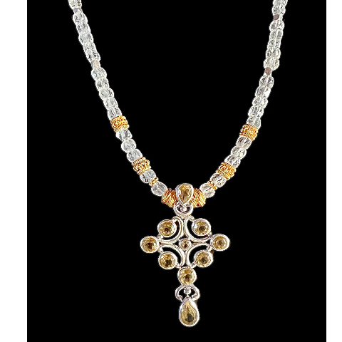 Citrine w/topaz & Pearls -TS41