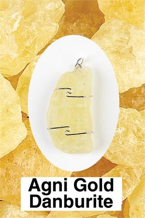 Agni Gold Danburite Wrapped Pendant