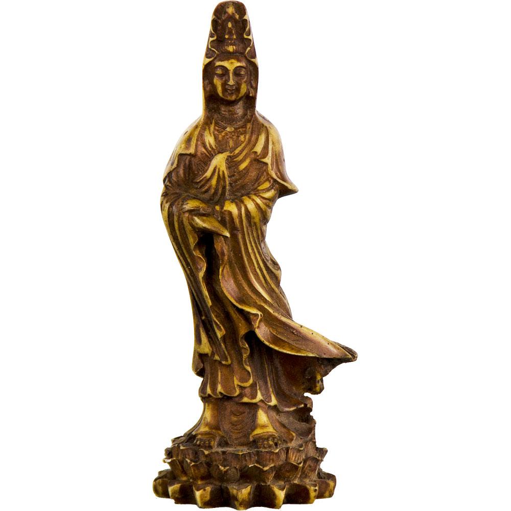 Resin Statues Antique 5" Kwan Yin Natural