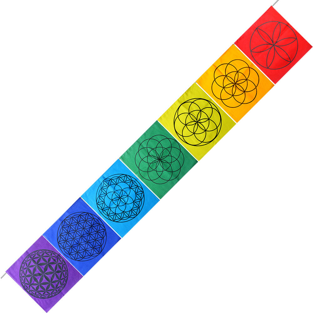 Chakra Flower of Life - Tibetan Prayer Flag #19