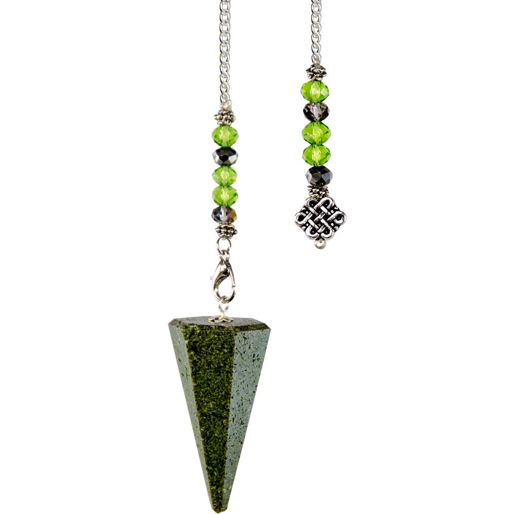 Epidote Pendulum with Celtic Knot (P17)