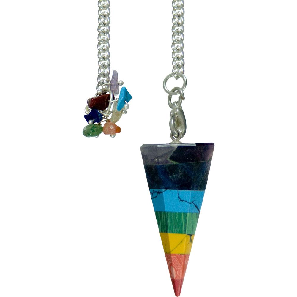 Pendulum - Hexagonal 7 Layered Chakra Stones
