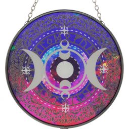 Glass Suncatcher Triple Moon Phases