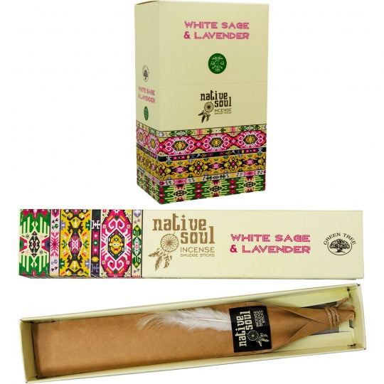 Native Soul White Sage and Lavender Stick Incense (15 gr)