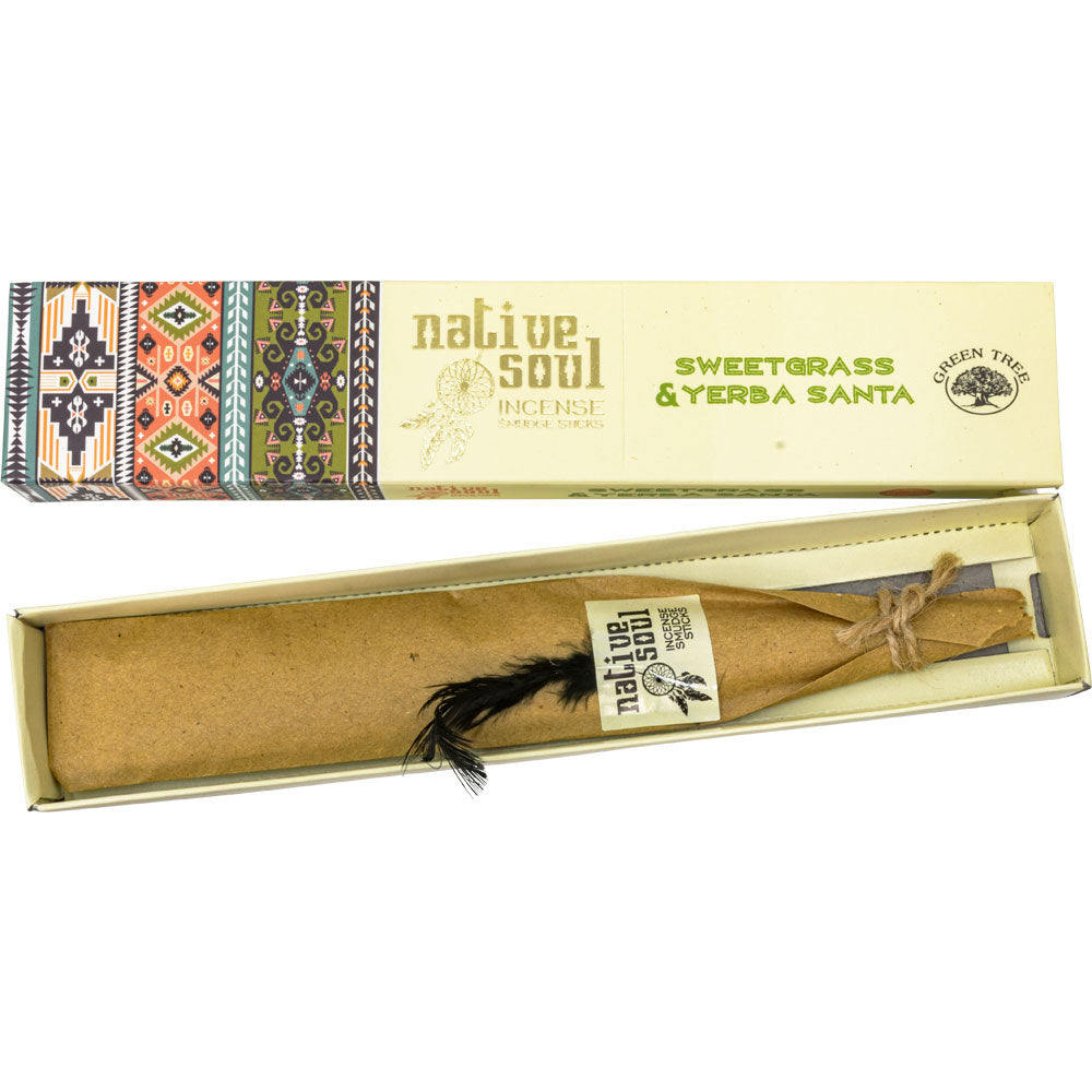 Native Soul SweetGrass and Yerba Santa Stick Incense (15 gr)
