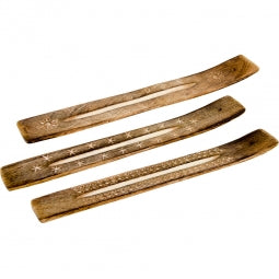 Carved Flower Wood Incense Holder