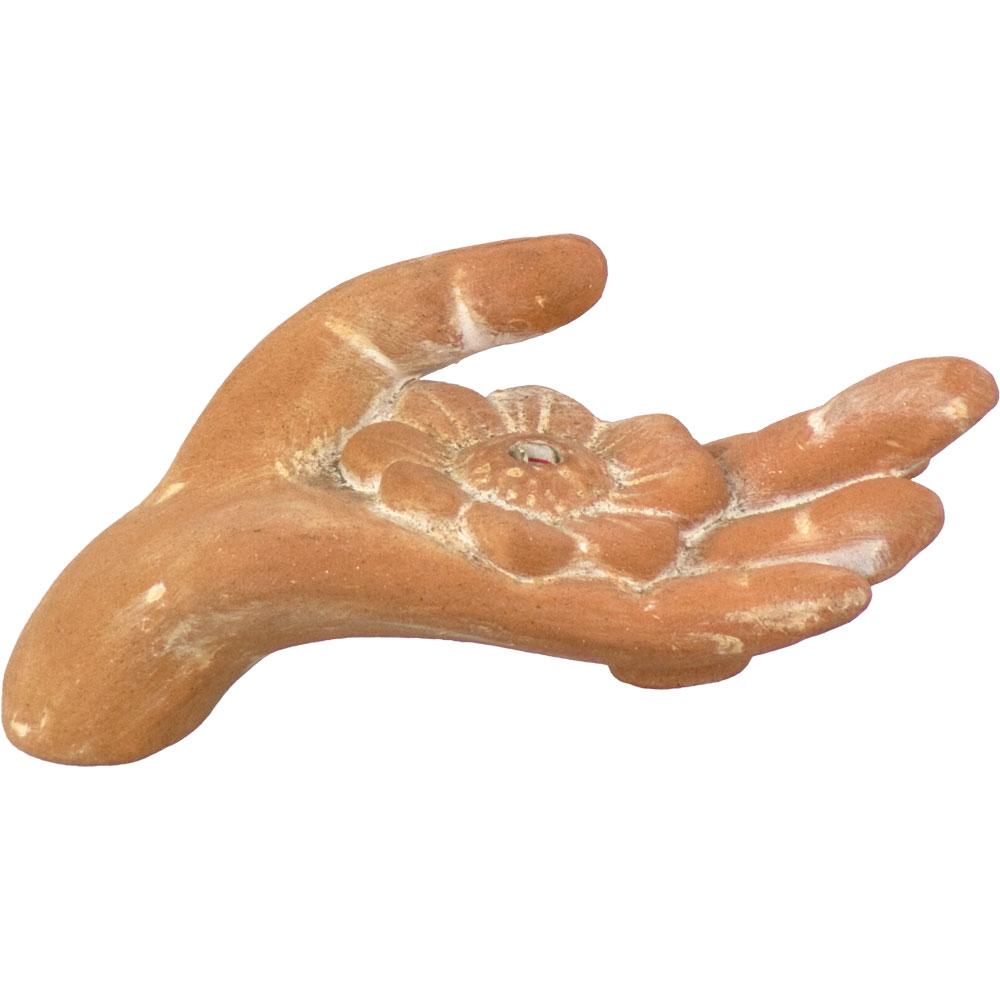 Terra Cotta Lotus Hand Incense Holder