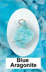 Aragonite- Blue Wrapped Pendant