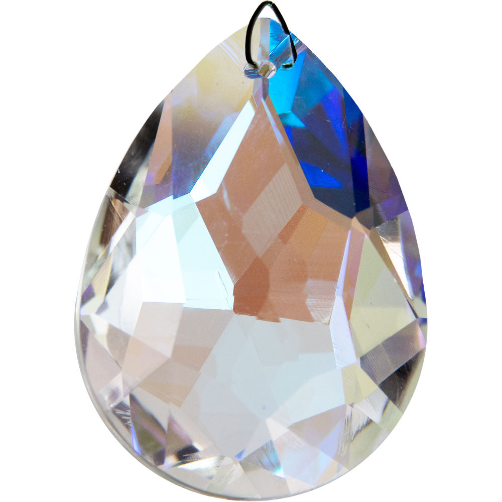 Aurora Borealis Crystal Prism Pear 50mm