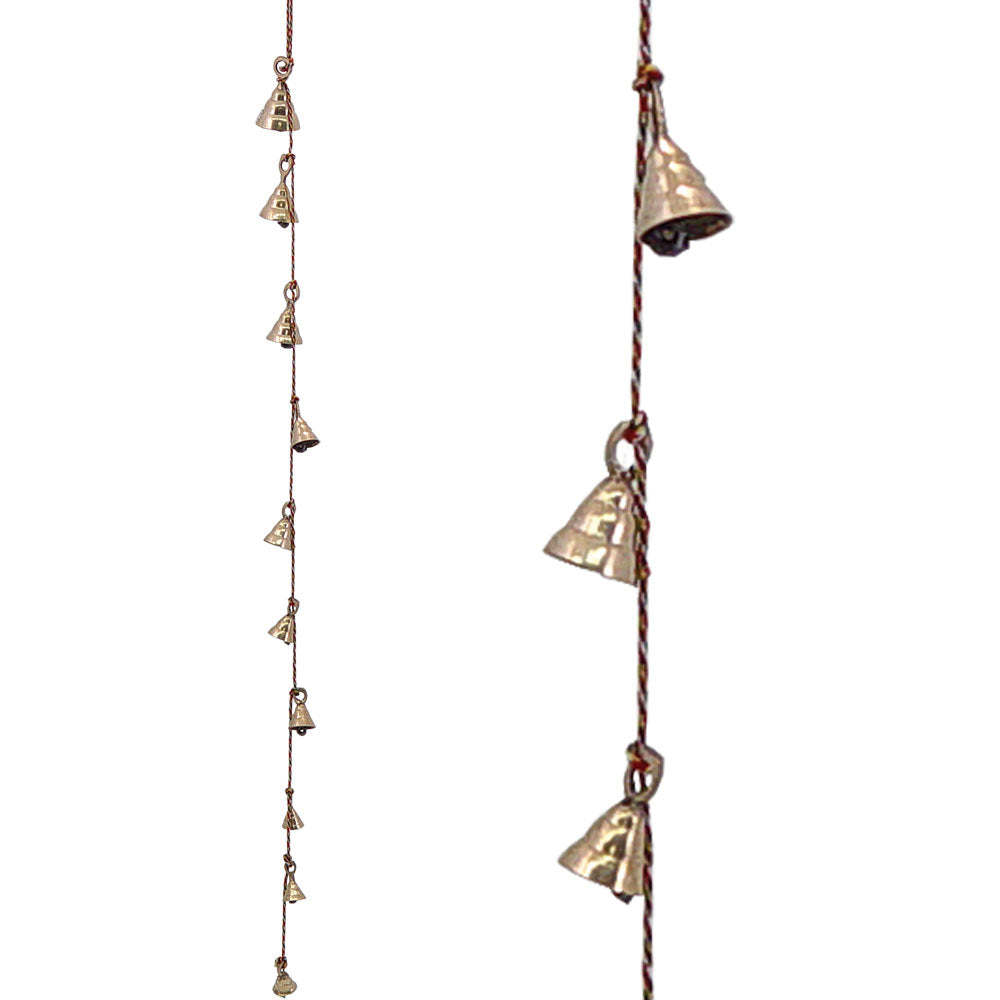 Brass String Bells Red String