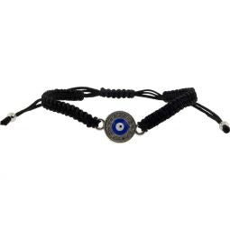 Evil Eye Bracelet-Gems Silver-adjustable cord