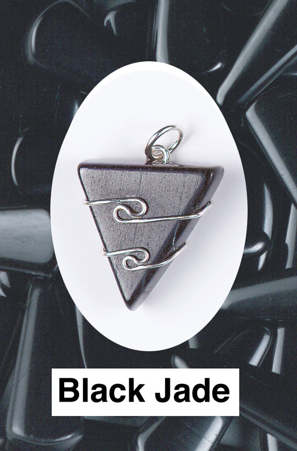 Jade- Black Wrapped Pendant