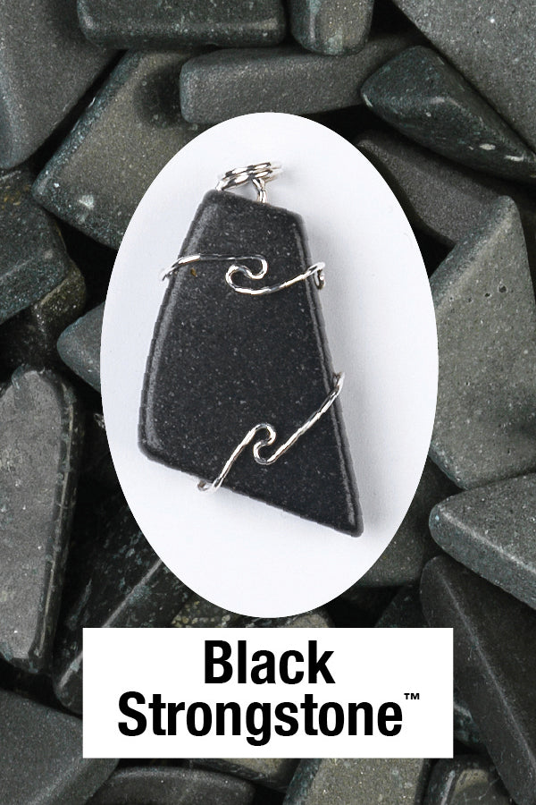 Black Strongstone Wrapped Pendant