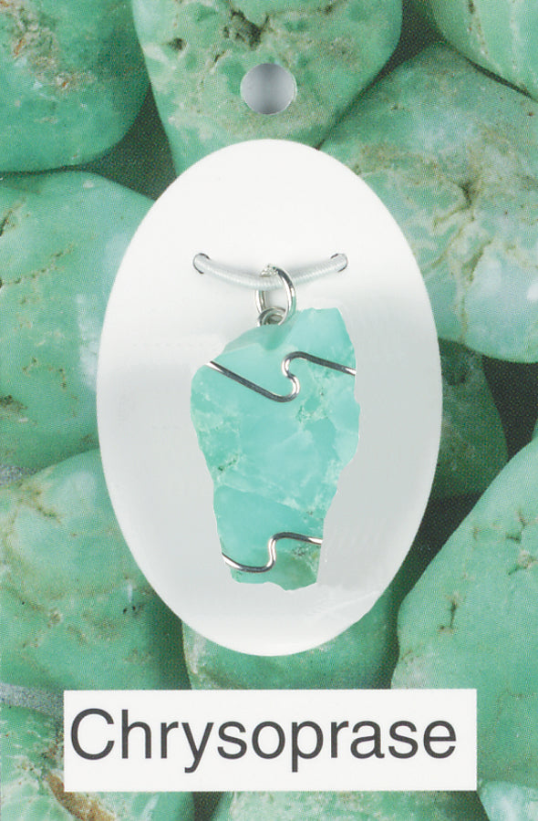 Chrysoprase Wrapped Pendant