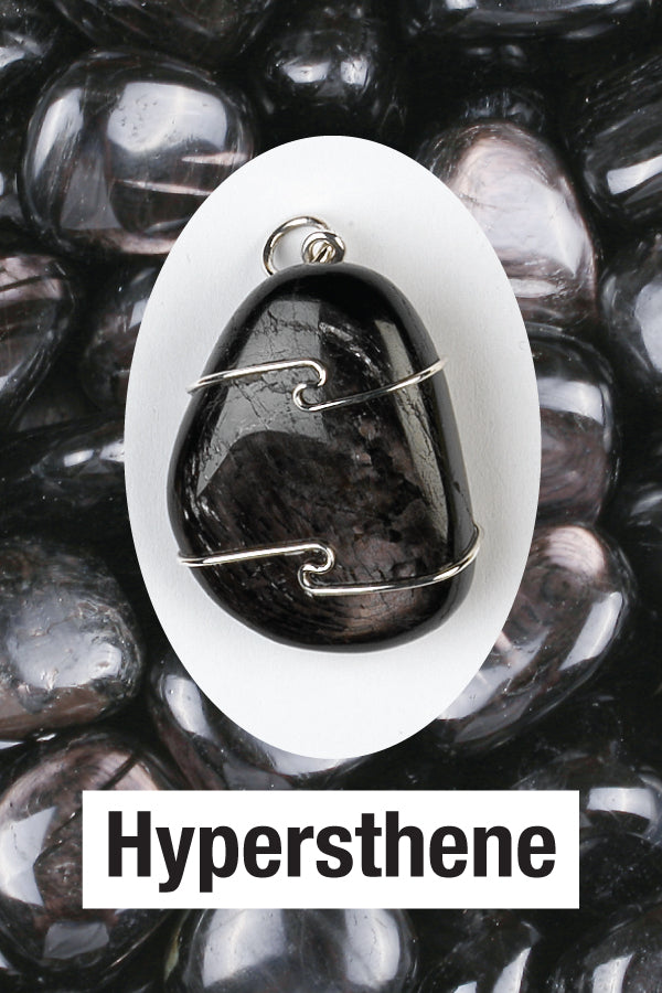 Hypersthene Wrapped Pendant