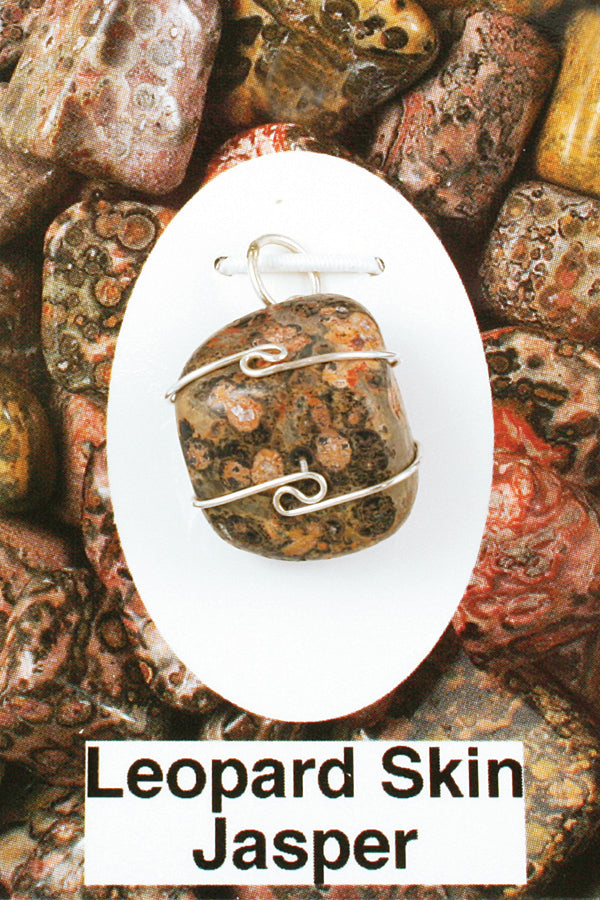 Jasper- Leopard Skin Wrapped Pendant