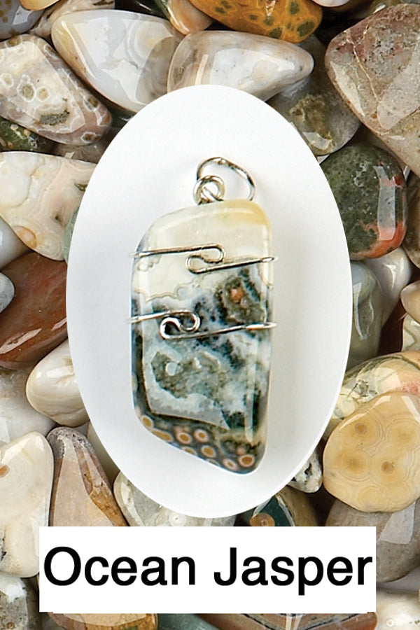 Jasper- Ocean Wrapped Pendant