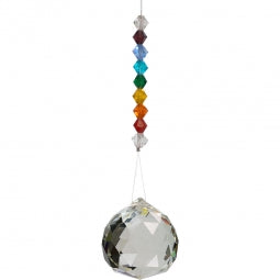 Hanging Crystal Cut Glass Chakra 6"