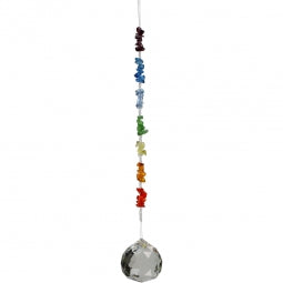 Hanging Crystal Chips Stone Chakra 9"