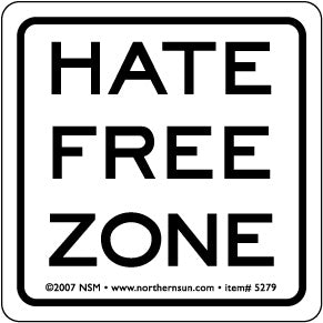 Hate Free - Bumper Sticker